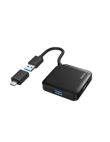 | HUB USB con 4 Puertos y Adaptador USB-C (Conexión de Múltiples Dispositivos, Transformador Universal USB a USB-C, USB 3.2 con 
