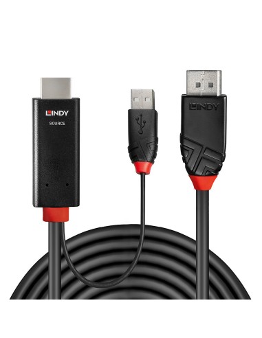 41498 adaptador de cable de vídeo 1 m HDMI + USB Type-A DisplayPort Negro