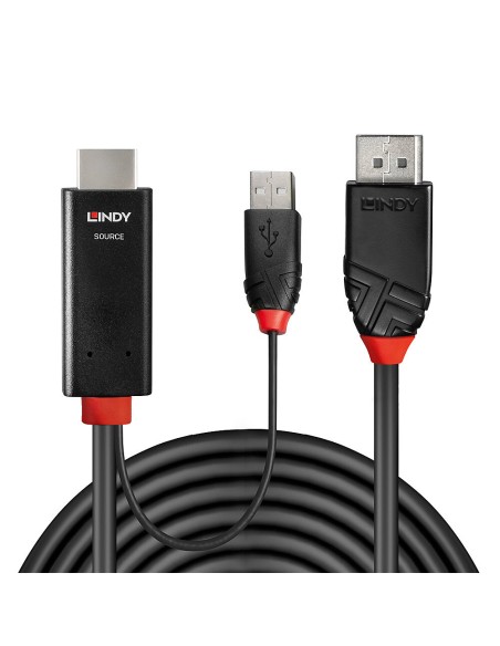 41498 adaptador de cable de vídeo 1 m HDMI + USB Type-A DisplayPort Negro