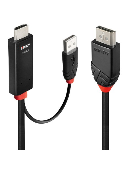 41498 adaptador de cable de vídeo 1 m HDMI + USB Type-A DisplayPort Negro