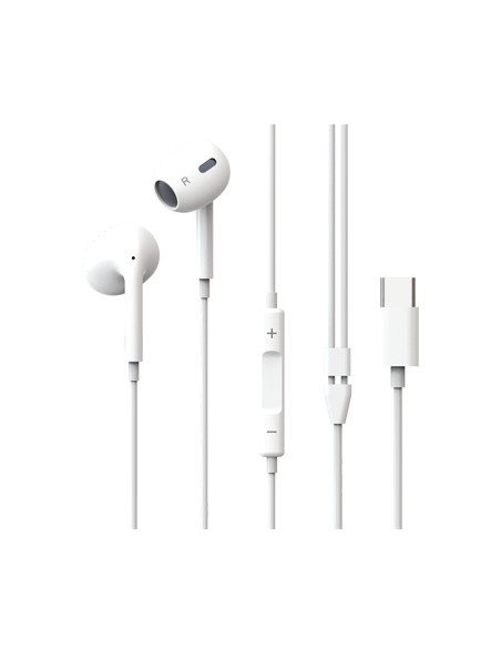 30425743 auricular y casco Auriculares Alámbrico Dentro de oído Llamadas/Música USB Tipo C Blanco