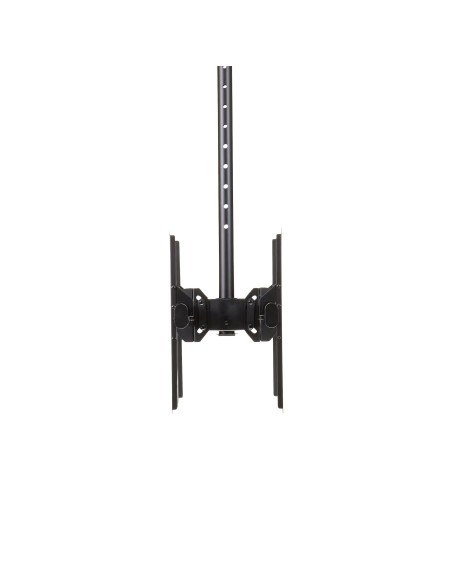 Soporte de Techo para 2 TV - Soporte de Cielo Raso para 2 TV de Espalda a Espalda con Mástil Telescópico Ajustable - Giro Incli