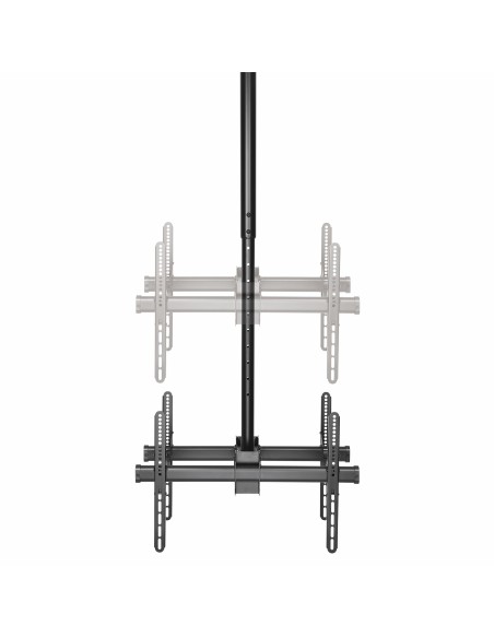 Soporte de Techo para 2 TV - Soporte de Cielo Raso para 2 TV de Espalda a Espalda con Mástil Telescópico Ajustable - Giro Incli