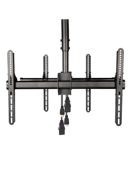 Soporte de Techo para 2 TV - Soporte de Cielo Raso para 2 TV de Espalda a Espalda con Mástil Telescópico Ajustable - Giro Incli