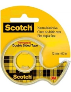 CINTA ADHESIVA DOBLE CARA 12MMX6M EN PORTARROLLOS