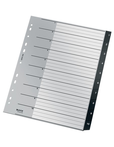 12080000 lengüeta de índice Separador en blanco con pestaña Polipropileno (PP) Negro, Blanco