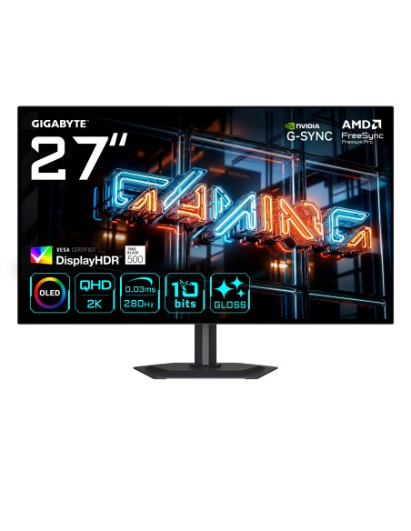 MO27Q28GR Monitor Gaming WOLED Brillante 27 QHD - 2560 x 1440, 280Hz, 0.03ms, 335 cd/m², Display HDR True Black 500, HDMI 2.1, 