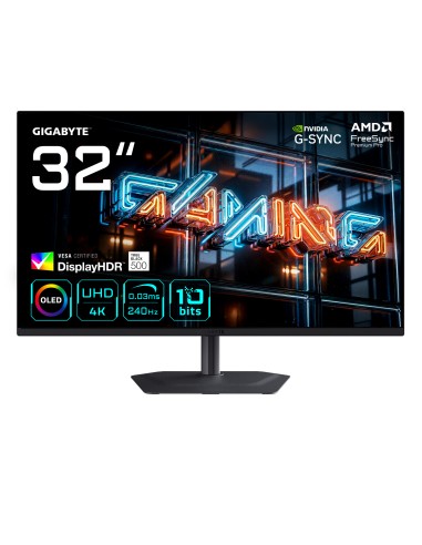 MO32U24 Monitor Gaming OLED 32 4K UHD - 3840 x 2160, 240Hz, 0.03ms, 300 cd/m², G-Sync Compatible, FreeSync Premium Pro, Display