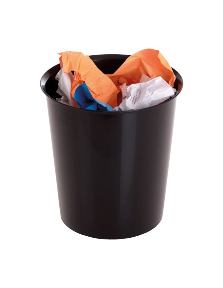 PAPELERA PLASTICO A-SERIES 14L NEGRO 305AS-02