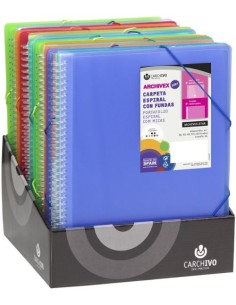 Exp 15 carpetas a4 espiral y goma archivex star modelos surtidos