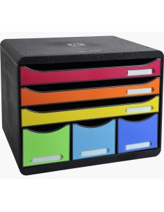 306798D bandeja de escritorio/organizador Plástico Negro, Multicolor