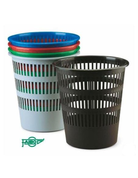 FAIBO PAPELERA DE PLÁSTICO EN POLIPROPILENO 12 L REJILLA 295X275 MM SURTIDOS SERIE 307 -10U-