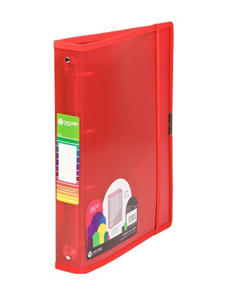 Carpeta a4 4 anillas 40mm polipropileno rojo cierre con goma dune