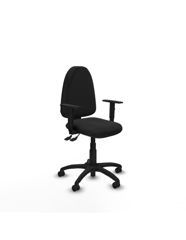 Aýna AS similpiel negro brazos 1D base poliamida ruedas engomadas 50mm
