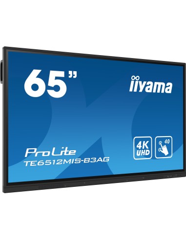 TE6512MIS-B3AG pantalla de señalización Diseño de quiosco 165,1 cm (65") LCD Wifi 400 cd / m² 4K Ultra HD Negro Pantalla táctil