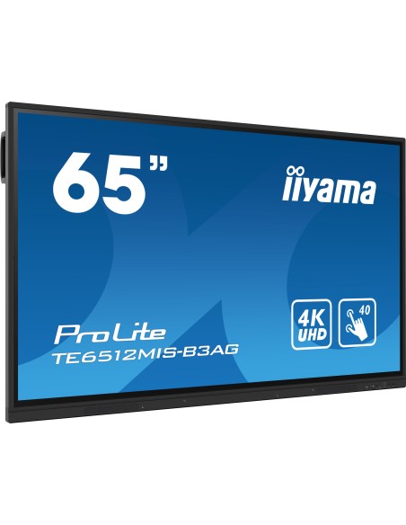 TE6512MIS-B3AG pantalla de señalización Diseño de quiosco 165,1 cm (65") LCD Wifi 400 cd / m² 4K Ultra HD Negro Pantalla táctil