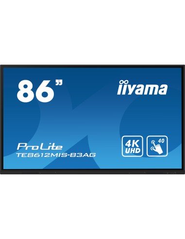 TE8612MIS-B3AG pantalla de señalización Diseño de quiosco 2,18 m (86") LCD Wifi 400 cd / m² 4K Ultra HD Negro Pantalla táctil P