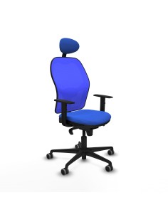 Jorquera sincro malla azul bali azul brazos 1D base nailon cabecero fijo ruedas 65mm engomada
