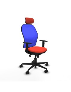 Jorquera sincro malla azul bali naranja oscuro brazos 1D base nailon cabecero 2D ruedas 65mm nailon