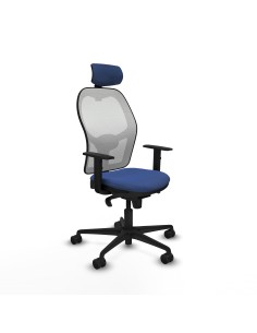 Jorquera sincro malla blanca bali azul marino brazos 1D base nailon cabecero 2D ruedas 65mm nailon