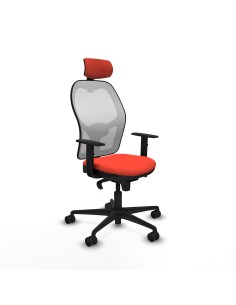 Jorquera sincro malla blanca bali naranja oscuro brazos 1D base nailon cabecero 2D ruedas 65mm nailon