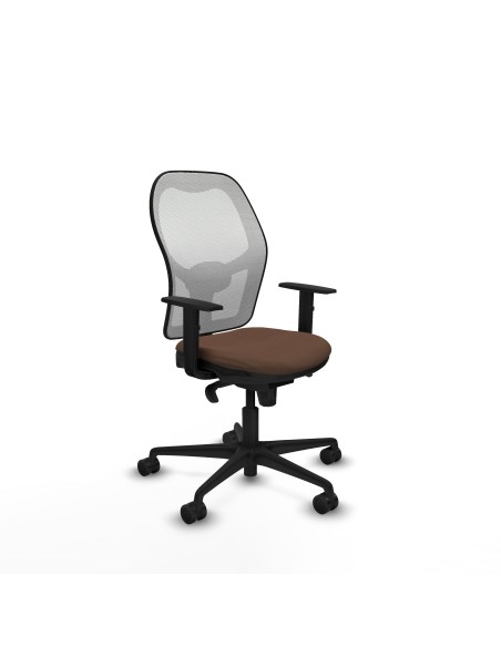Jorquera sincro malla blanca bali marrón oscuro brazos 1D base nailon  ruedas 65mm nailon