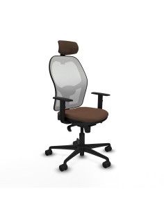 Jorquera sincro malla blanca bali marrón oscuro brazos 1D base nailon cabecero 2D ruedas 65mm nailon