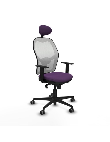 Jorquera sincro malla blanca bali morado brazos 1D base nailon cabecero fijo ruedas 65mm engomada