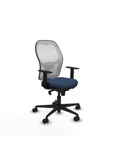 Jorquera sincro malla blanca similpiel azul marino brazos 1D base nailon  ruedas 65mm nailon