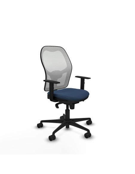 Jorquera sincro malla blanca similpiel azul marino brazos 1D base nailon  ruedas 65mm nailon
