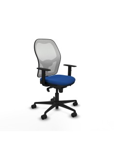 Jorquera sincro malla blanca similpiel azul brazos 1D base nailon  ruedas 65mm nailon