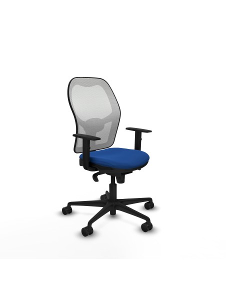 Jorquera sincro malla blanca similpiel azul brazos 1D base nailon  ruedas 65mm nailon