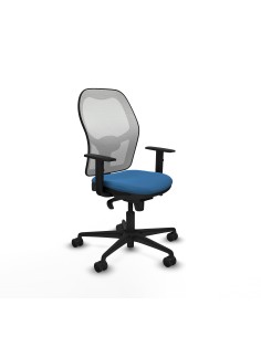 Jorquera sincro malla blanca similpiel azul claro brazos 1D base nailon  ruedas 65mm nailon