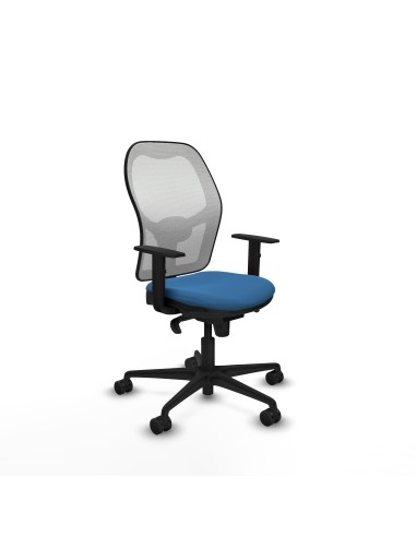Jorquera sincro malla blanca similpiel azul claro brazos 1D base nailon  ruedas 65mm nailon