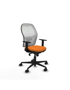 Jorquera sincro malla blanca similpiel naranja brazos 1D base nailon  ruedas 65mm nailon