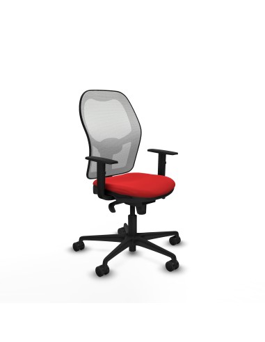 Jorquera sincro malla blanca similpiel rojo brazos 1D base nailon  ruedas 65mm nailon