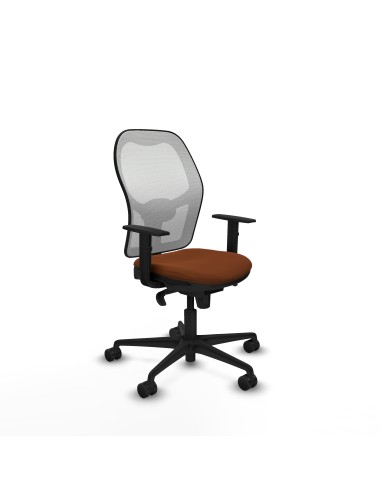 Jorquera sincro malla blanca similpiel marrón brazos 1D base nailon  ruedas 65mm nailon