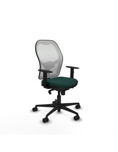 Jorquera sincro malla blanca similpiel verde botella brazos 1D base nailon  ruedas 65mm nailon