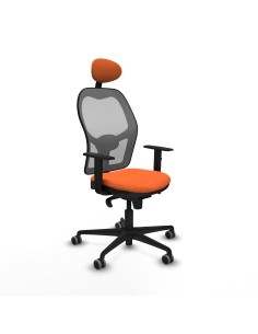 Jorquera sincro malla gris bali naranja brazos 1D base nailon cabecero fijo ruedas 65mm engomada