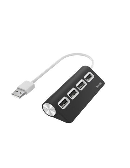 USB HUB con 4 Puertos (Concentrador USB con rápida Transferencia de Datos, Adaptador multipuertos USB. 4 en 1), Color Negro