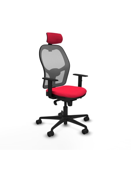 Jorquera sincro malla gris bali rojo brazos 1D base nailon cabecero 2D ruedas 65mm nailon