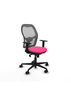 Jorquera sincro malla gris similpiel rosa brazos 1D base nailon  ruedas 65mm nailon