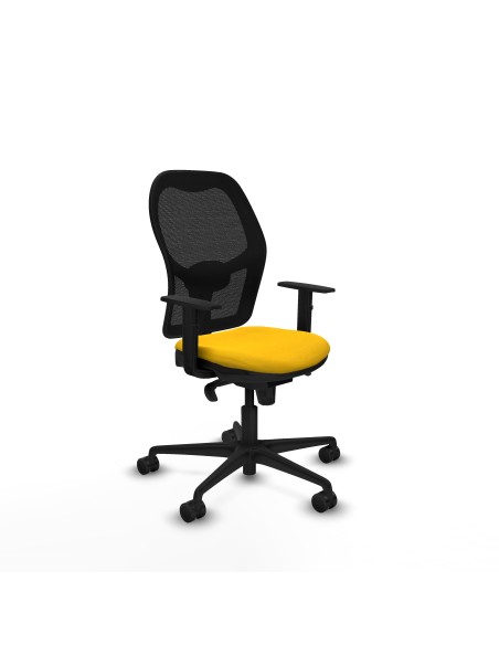 Jorquera sincro malla negra bali amarillo brazos 1D base nailon  ruedas 65mm nailon