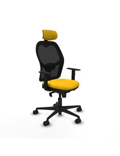 Jorquera sincro malla negra bali amarillo brazos 1D base nailon cabecero 2D ruedas 65mm nailon