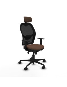 Jorquera sincro malla negra bali marrón oscuro brazos 1D base nailon cabecero 2D ruedas 65mm nailon