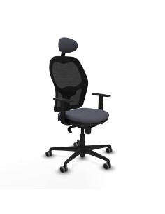 Jorquera sincro malla negra bali gris oscuro brazos 1D base nailon cabecero fijo ruedas 65mm engomada