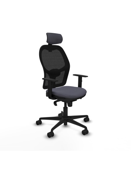 Jorquera sincro malla negra bali gris oscuro brazos 1D base nailon cabecero 2D ruedas 65mm nailon