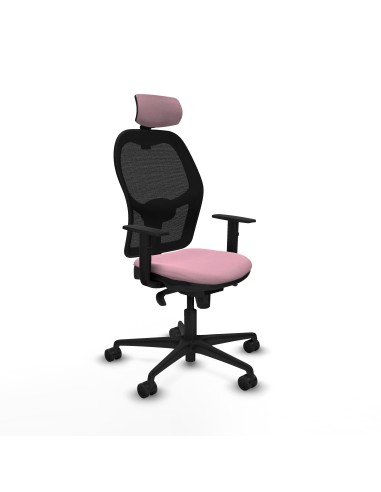 Jorquera sincro malla negra bali rosa brazos 1D base nailon cabecero 2D ruedas 65mm nailon