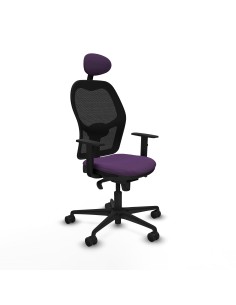 Jorquera sincro malla negra bali morado brazos 1D base nailon cabecero fijo ruedas 65mm nailon
