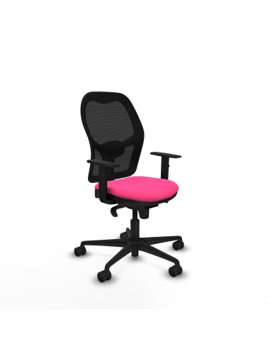 Jorquera sincro malla negra similpiel rosa brazos 1D base nailon  ruedas 65mm nailon